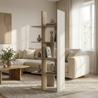 Solena βιβλιοθήκη 68x40x182εκ. Rookwood Oak / Greige