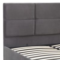 Κρεβάτι Kingston Megapap βελούδινο με αποθηκευτικό χώρο χρώμα ανθρακί 160x200εκ.