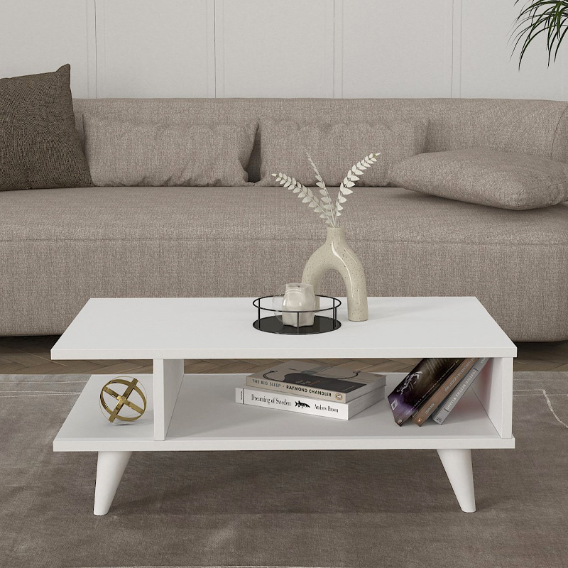 Τραπεζάκι σαλονιού Titus Megapap χρώμα λευκό 80x45x30εκ.