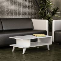 Τραπεζάκι σαλονιού Titus Megapap χρώμα λευκό 80x45x30εκ.