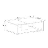 Τραπεζάκι σαλονιού Mareta Megapap χρώμα λευκό εφέ μαρμάρου - sapphire oak 81,8x50x35εκ.