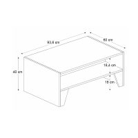GP042-01921-4 Τραπεζάκι σαλονιού Chester Megapap χρώμα ανθρακί - καρυδί 93,6x60x40εκ.