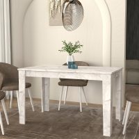 GP042-03555-3 Τραπέζι Darlen Megapap χρώμα λευκό εφέ μαρμάρου 125x72x74εκ.