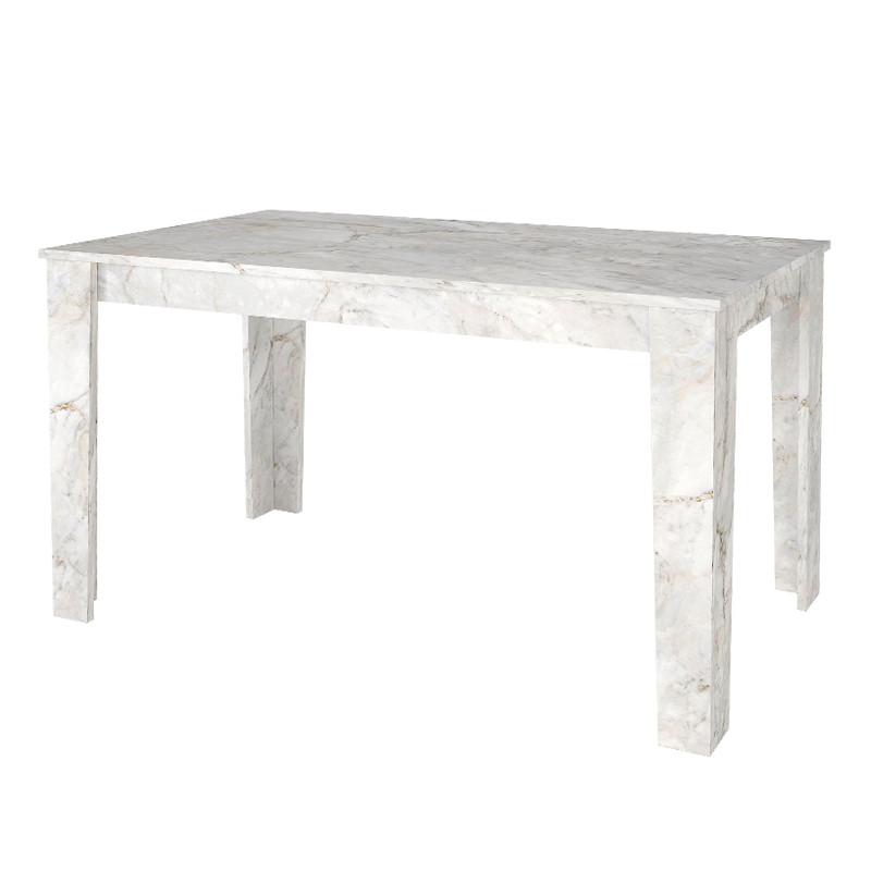 GP042-03555-5 Τραπέζι Darlen Megapap χρώμα λευκό εφέ μαρμάρου 125x72x74εκ.
