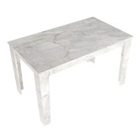 GP042-03555-6 Τραπέζι Darlen Megapap χρώμα λευκό εφέ μαρμάρου 125x72x74εκ.