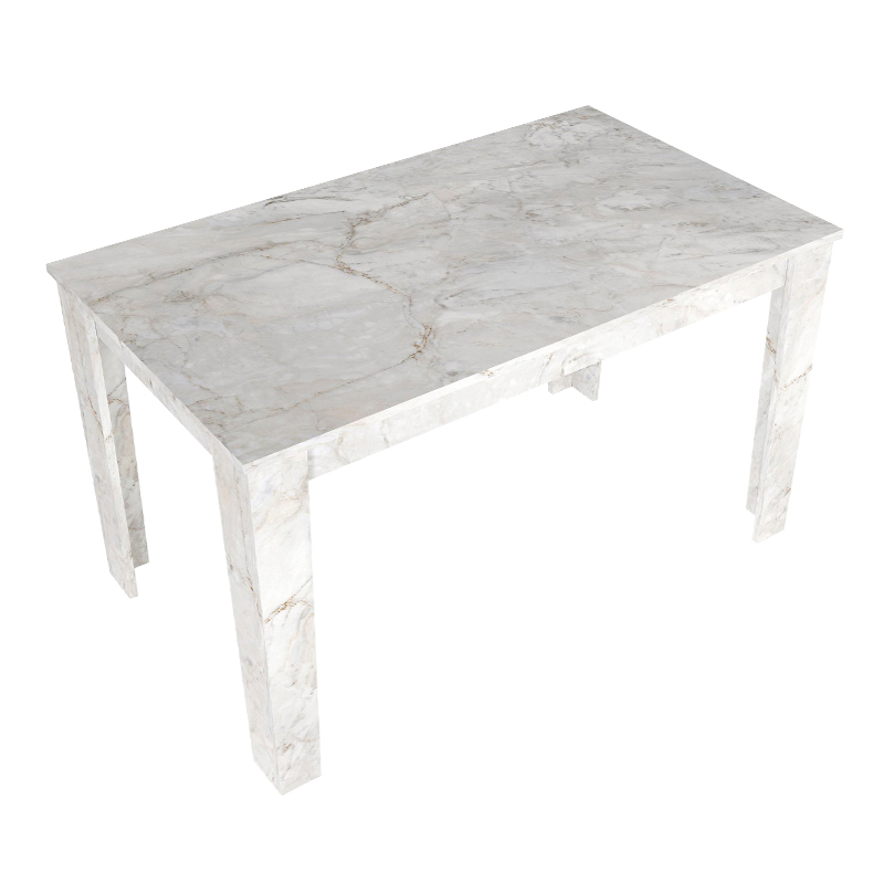 GP042-03555-6 Τραπέζι Darlen Megapap χρώμα λευκό εφέ μαρμάρου 125x72x74εκ.