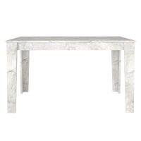 GP042-03555-7 Τραπέζι Darlen Megapap χρώμα λευκό εφέ μαρμάρου 125x72x74εκ.