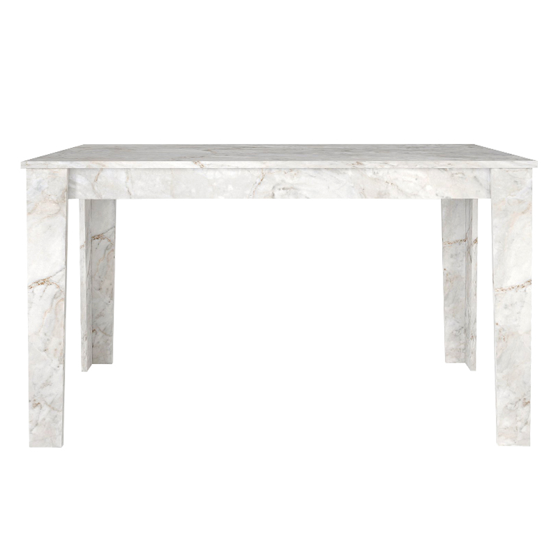 GP042-03555-7 Τραπέζι Darlen Megapap χρώμα λευκό εφέ μαρμάρου 125x72x74εκ.