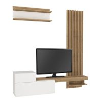 Σύνθεση τηλεόρασης Dumont Megapap χρώμα λευκό - sepet oak 180x36,8x200εκ.