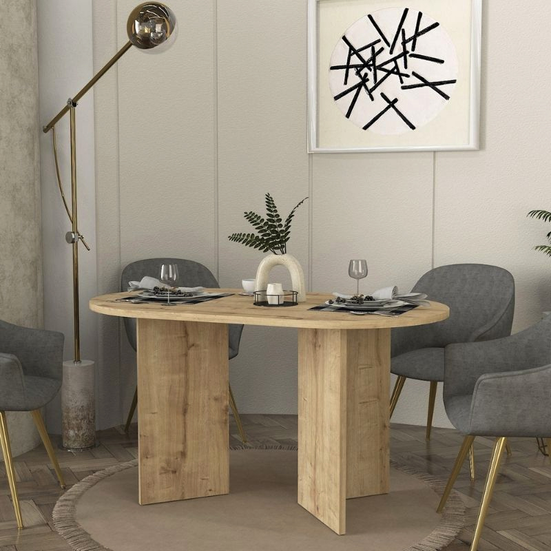 Τραπέζι Cortado Megapap χρώμα sapphire oak 138x80x75εκ.