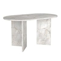 GP042-03672-6 Τραπέζι Cortado Megapap χρώμα λευκό εφέ μαρμάρου 138x80x75εκ.