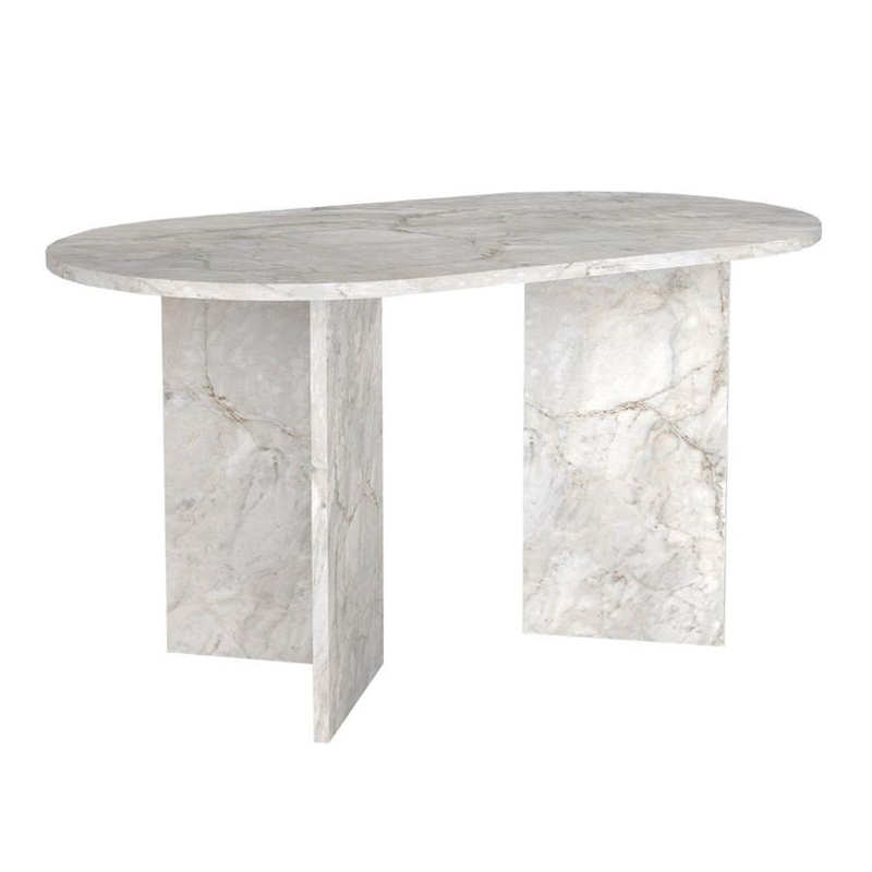 GP042-03672-6 Τραπέζι Cortado Megapap χρώμα λευκό εφέ μαρμάρου 138x80x75εκ.