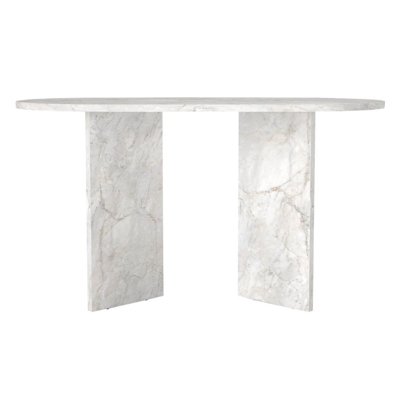 GP042-03672-7 Τραπέζι Cortado Megapap χρώμα λευκό εφέ μαρμάρου 138x80x75εκ.
