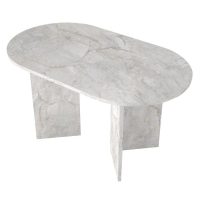 GP042-03672-8 Τραπέζι Cortado Megapap χρώμα λευκό εφέ μαρμάρου 138x80x75εκ.