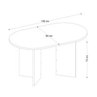 GP042-03672-9 Τραπέζι Cortado Megapap χρώμα λευκό εφέ μαρμάρου 138x80x75εκ.