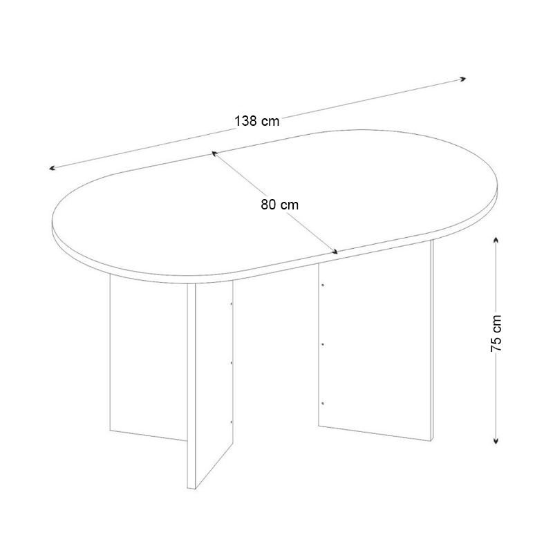 GP042-03672-9 Τραπέζι Cortado Megapap χρώμα λευκό εφέ μαρμάρου 138x80x75εκ.