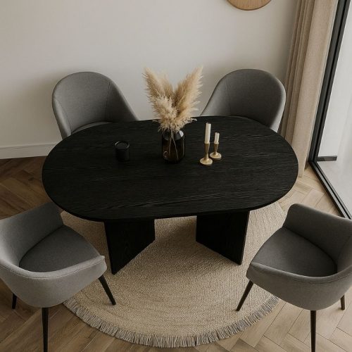 GP042-03673-1 Τραπέζι Cortado Megapap χρώμα sencron black 138x80x75εκ.