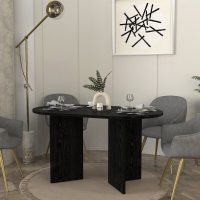 Τραπέζι Cortado Megapap χρώμα sencron black 138x80x75εκ.