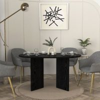 Τραπέζι Cortado Megapap χρώμα sencron black 138x80x75εκ.