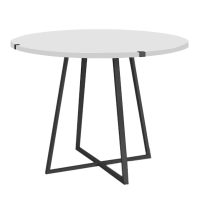 Σετ τραπεζαρία 5τμχ Rubes - Nova Megapap χρώμα λευκό Ø100x78εκ.