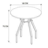 Σετ τραπεζαρία 5τμχ Roma - Viva Megapap χρώμα pine oak - μαύρο Ø80x75εκ.