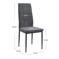 Σετ τραπεζαρία 5τμχ Allos - Rosa Megapap χρώμα sapphire oak - γκρι 75x75x77εκ.