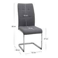 GP100-02412-4 Σετ τραπεζαρία 5τμχ Darlen - Laura Megapap χρώμα καρυδί - γκρι 125x72x74εκ.