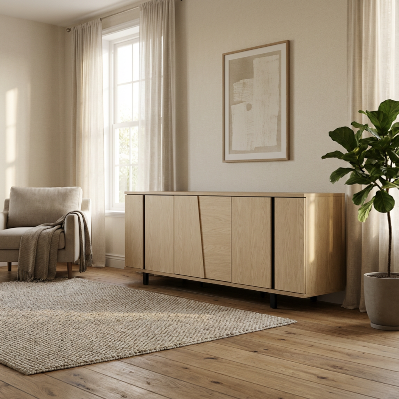 Solena μπουφές με 3 πόρτες 181x45x75εκ. Rookwood Oak