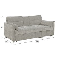 ΚΑΝΑΠΕΣ ΚΡΕΒΑΤΙ 2-ΘΕΣΙΟΣ VELAR HM3305.03 ΜΠΕΖ ΥΦΑΣΜΑ 208x86x85Υεκ.