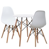 ΣΕΤ 3TMX ΤΡΑΠΕΖΑΡΙΑΣ ΛΕΥΚΟ ΤΡΑΠΕΖΙ Φ60 & 2 ΚΑΡΕΚΛΕΣ HM10297