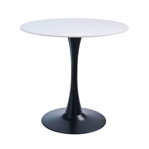 Τραπέζι Tiamo λευκό μάρμαρο Φ70εκ. 70 x  x 75 sintered stone, Μέταλλο 100-090