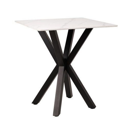 Τραπέζι Alberto λευκό μάρμαρο 70 x 70 x 76 Sintered stone, Μέταλλο 100-093