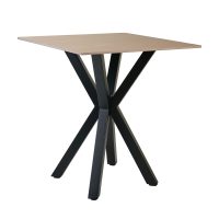 Τραπέζι Alberto Μπεζ Πέτρα 70 x 70 x 76 Sintered stone, Μέταλλο 100-097