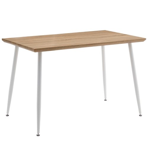 Τραπέζι Τραπεζαρίας ArteLibre MINOS Sonoma/Λευκό Μέταλλο/Μοριοσανίδα 120x70x75cm