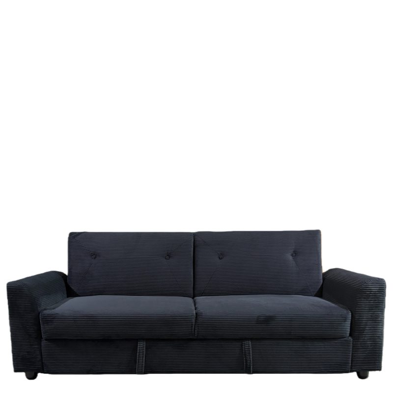 15390013 Καναπές Κρεβάτι ArteLibre VALMERO Μαύρο Ύφασμα/Ξύλο 216x85x85cm