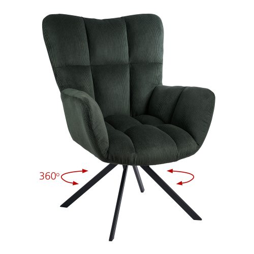 Πολυθρόνα Hilda Κυπαρισσί 62 x 72 x 88 Βελούδο, Μέταλλο 300-225