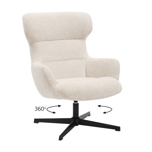 Πολυθρόνα Inna μπεζ 73 x 81 x 92 Μέταλλο, Ύφασμα 300-384