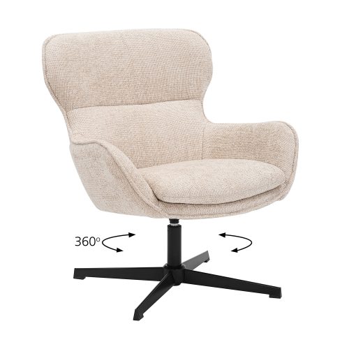 Πολυθρόνα Margo μπεζ 73 x 79 x 88 Μέταλλο, Ύφασμα 300-396