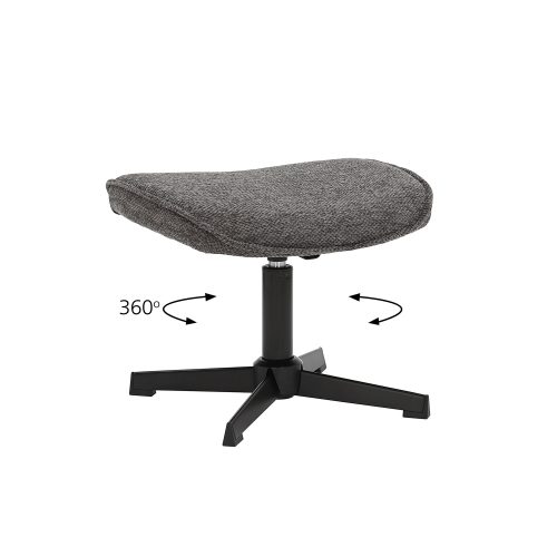 Υποπόδιο Rumi γκρι 46 x 36 x 36 Μέταλλο, Ύφασμα 300-400