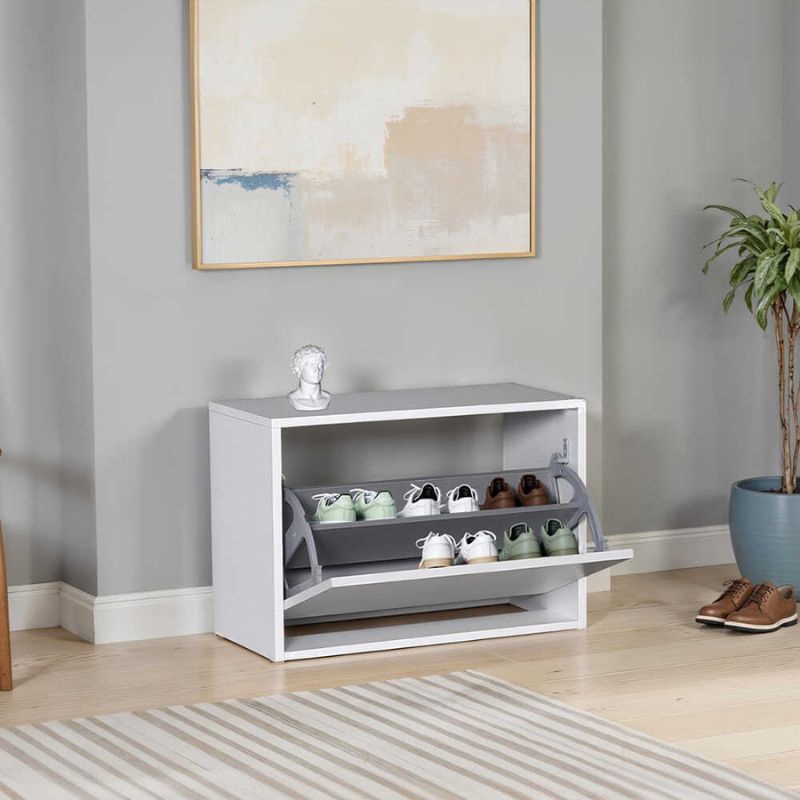 GP009-0126-1 Παπουτσοθήκη Step Megapap 6 ζευγών χρώμα λευκό 60x30x42εκ.