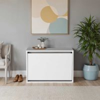 GP009-0126-2 Παπουτσοθήκη Step Megapap 6 ζευγών χρώμα λευκό 60x30x42εκ.