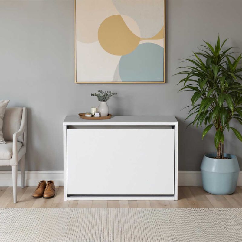 GP009-0126-2 Παπουτσοθήκη Step Megapap 6 ζευγών χρώμα λευκό 60x30x42εκ.