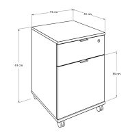 GP009-0243-2 Συρταριέρα γραφείου με κλειδαριά Rio Megapap τροχήλατη χρώμα ανθρακί 41x45x61εκ.