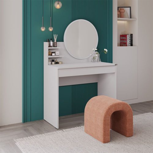 GP009-02682-1 Τουαλέτα με καθρέπτη Dior Megapap χρώμα λευκό 90x45x138εκ.