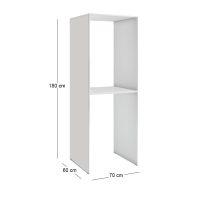 Έπιπλο πλυντηρίου - στεγνωτηρίου Evgenia Megapap χρώμα λευκό 70x60x180εκ.