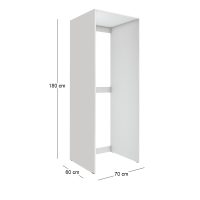 Έπιπλο πλυντηρίου - στεγνωτηρίου Zakar Megapap χρώμα λευκό 70x60x180εκ.