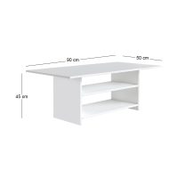 GP026-01331-2 Τραπεζάκι σαλονιού Dallas Megapap χρώμα λευκό 90x50x45εκ.