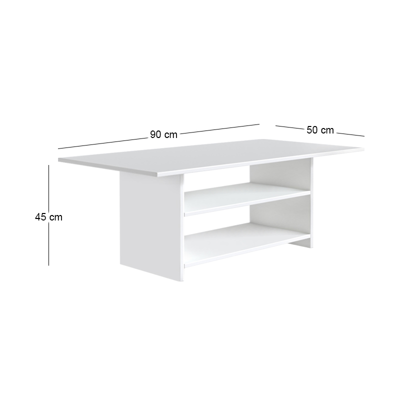 GP026-01331-2 Τραπεζάκι σαλονιού Dallas Megapap χρώμα λευκό 90x50x45εκ.