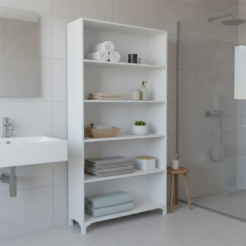 GP026-01461-1 Βιβλιοθήκη Kafka Megapap χρώμα λευκό 70x30x188εκ.