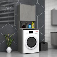 Έπιπλο πλυντηρίου Cozen Megapap χρώμα γκρι σκυροδέματος 65x60x178εκ.